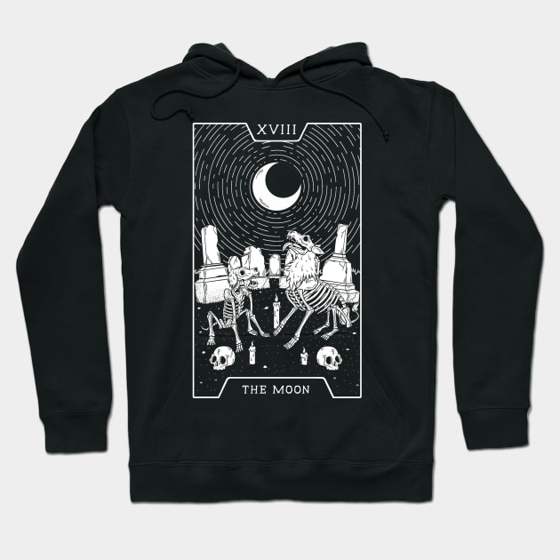 XVIII. The Moon Tarot Card Hoodie by wytchlab